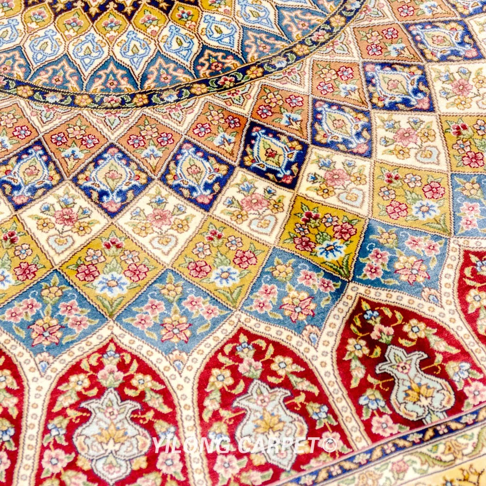 Yilong 4 'x 6' красный шелк на шелковом ковре высшего класса персидский ручной