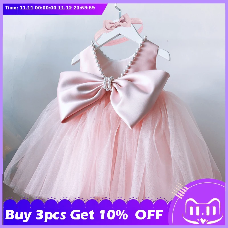 

Wedding Princess Dress For Girls Kid Dress vestidos Birthday One Year Dress Party Baptism Clothes For Newborn Christmas Costume