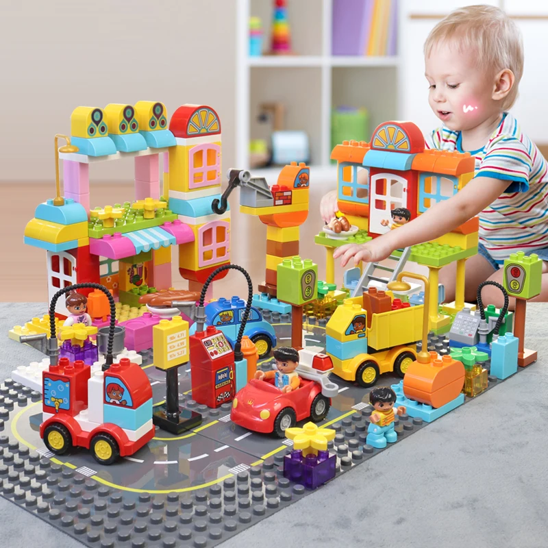Конструктор детский Город большие строительные блоки дорожная улица базовые