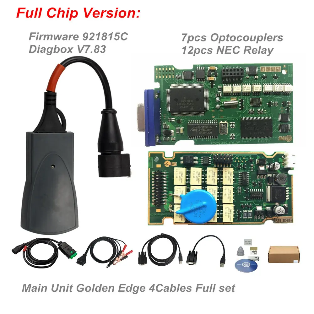 Лучшее качество Lexia3 полный чип золото PCB Diagbox V7.83 PP2000 V48/25 Lexia 3 для Citroen для peugeot прошивка 921815C реле NEC - Цвет: Full Chip