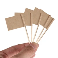 100 pcs blank toothpick flags paper flag picks cheese markers for cupcake food fruit party decorations
