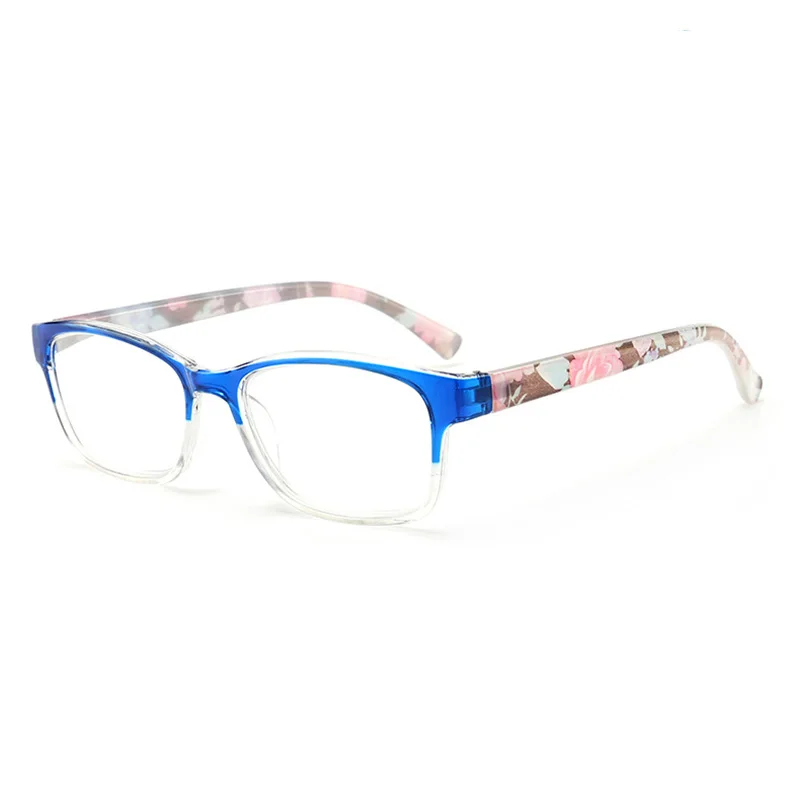 Blue Transparent RBENN очки для чтения Для женщин с печатным рисунком модные очки для чтения женские+ 0,75 1,25 1,75 2,25 2,75 3,25 3,75 4,5 5,0 6,0 - Цвет оправы: Blue Transparent