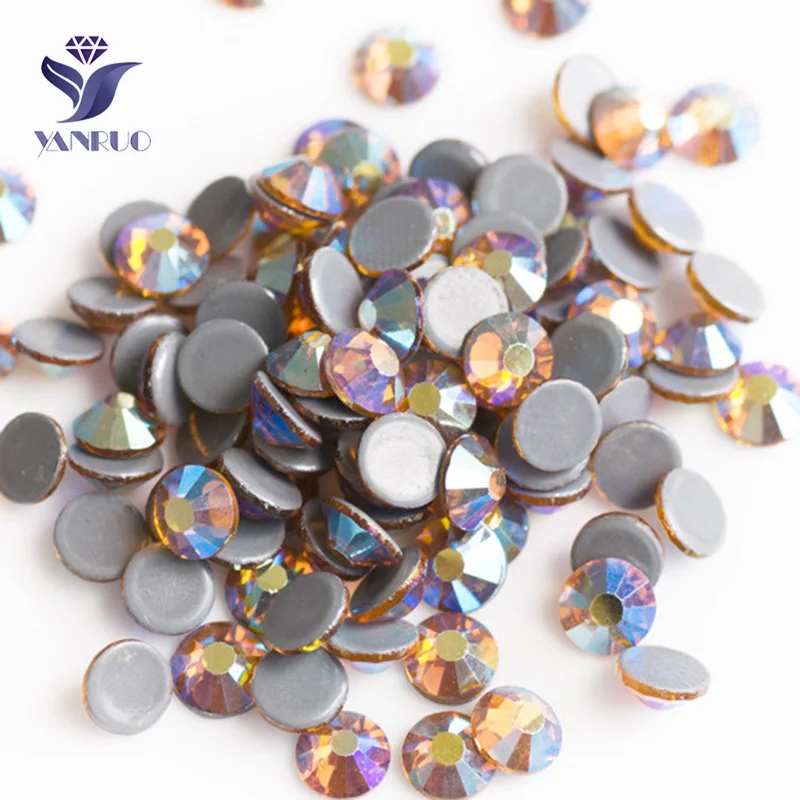 Topaz AB YANRUO 2058HF SS16 SS20 железо на стразы горячей фиксации Стразы супер качество цвет AB Камни Стекло теплопередача для одежды - Цвет: Topaz AB