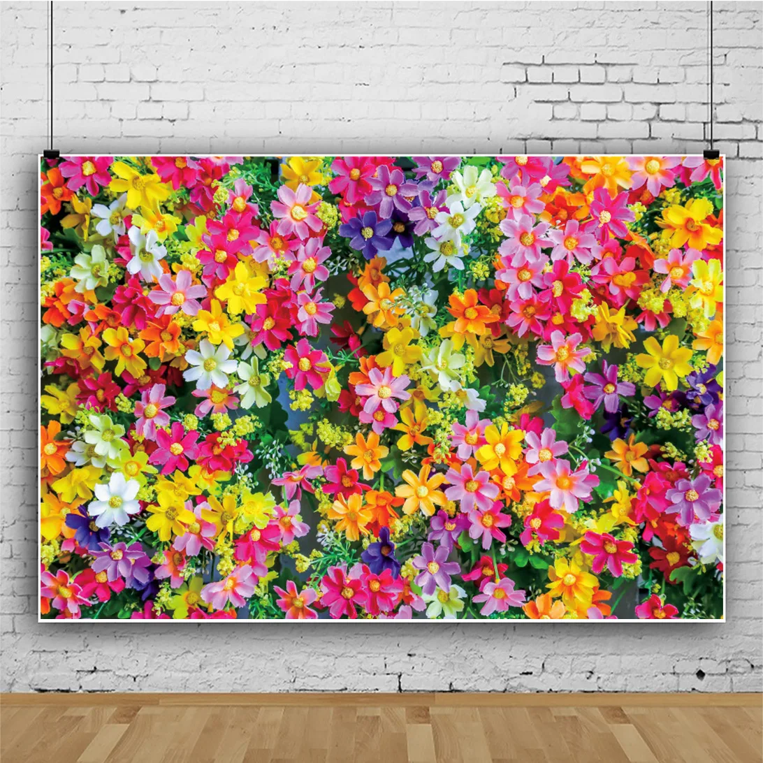 

Colorful Flowers Blooming In Spring Portrait Photography Backdrop Decor Photo Background Studio Photocall Props