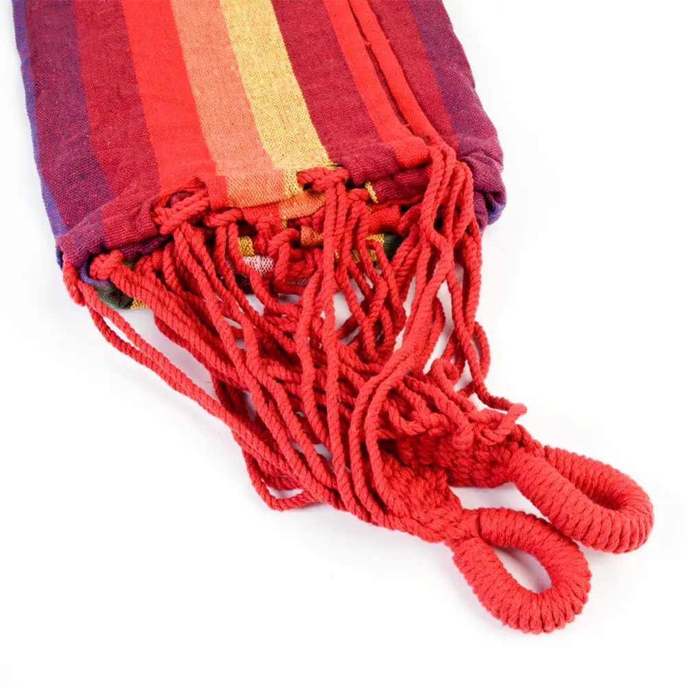 

200*80cm Portable Polyester & Cotton Hammock Red Strip free shipping to US