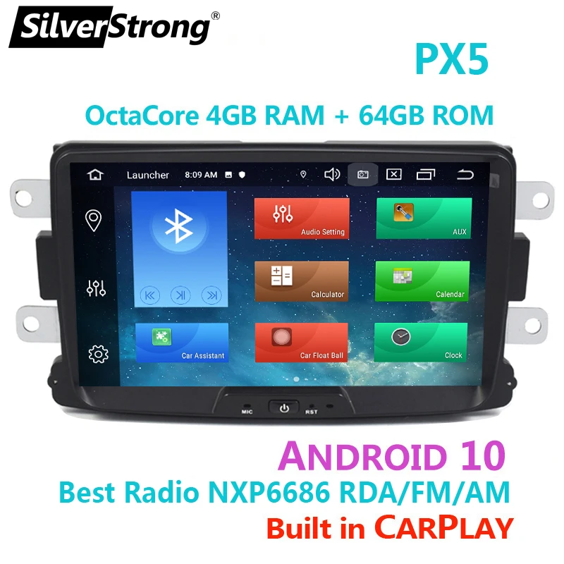 CarPlay 4 ГБ/64 ГБ Автомобильный GPS Android10 для DACIA DUSTER LOGAN LADA XRAY SYMBOL Kaptur DOKKER RDS управляющая