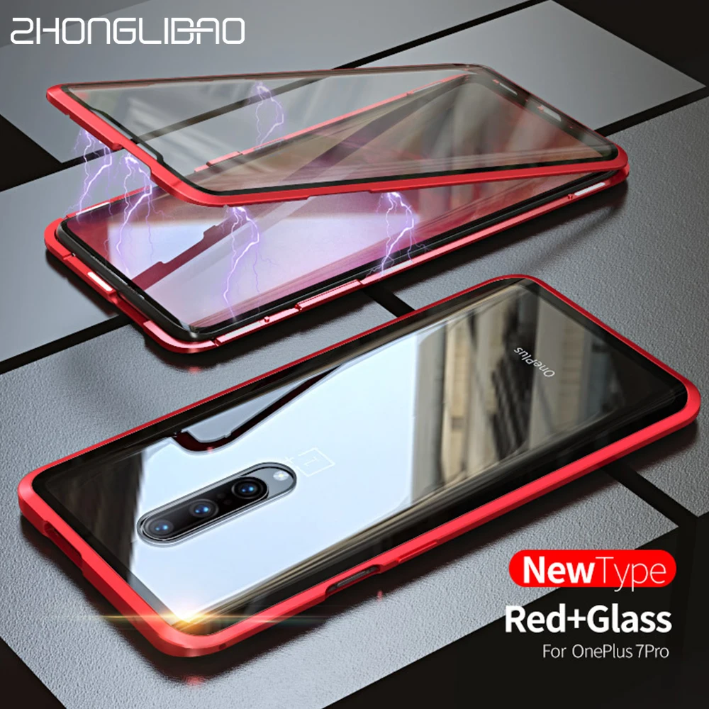 Чехол из закаленного стекла 9H для Oneplus 7 Pro 6t 6 Магнитный чехол One Plus 7Pro передняя и