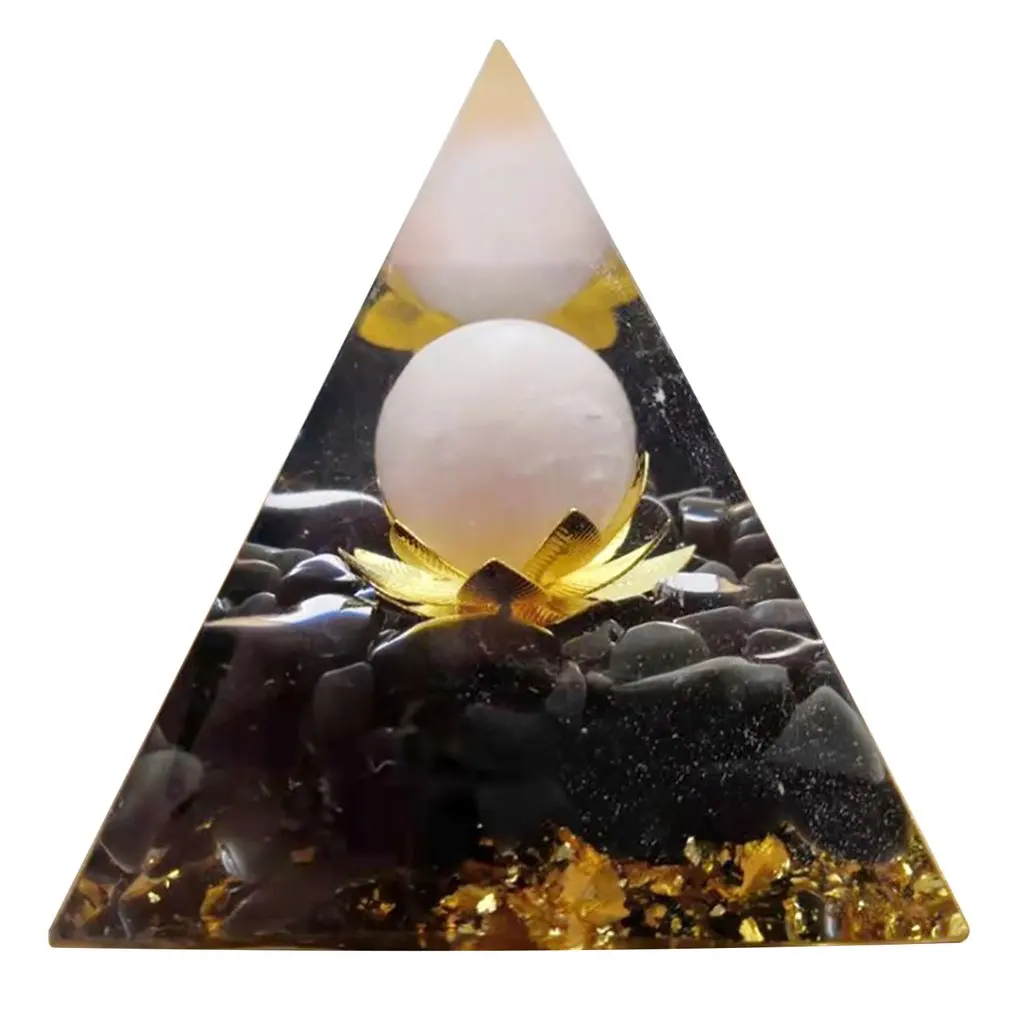 

Хрустальная пирамида рейки, пирамида для балансировки йоги, медитации, энергии Рейки, естественный цвет, украшение для дома, поделки, драгоц...