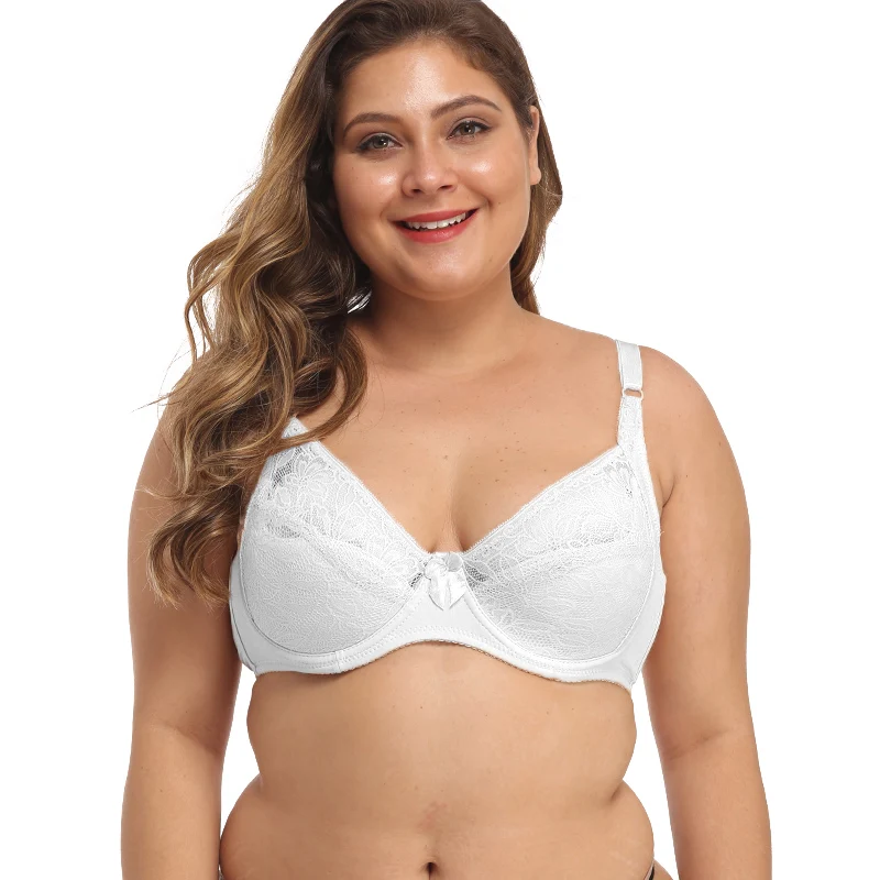 

Новый 2021 сексуальный кружевной Для женщин бюстгальтер размера плюс размер A B C D E Большие размеры Bralette тонкий, с цифрой кружевной бюстгальте...