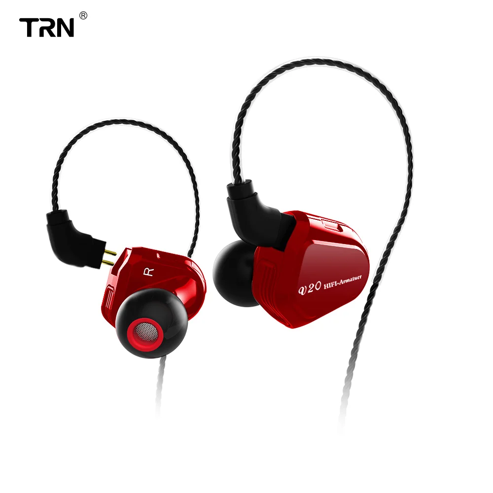 TRN V20 HIFI наушники 2 Динамический и Сбалансированный арматурный драйвер стерео Бас