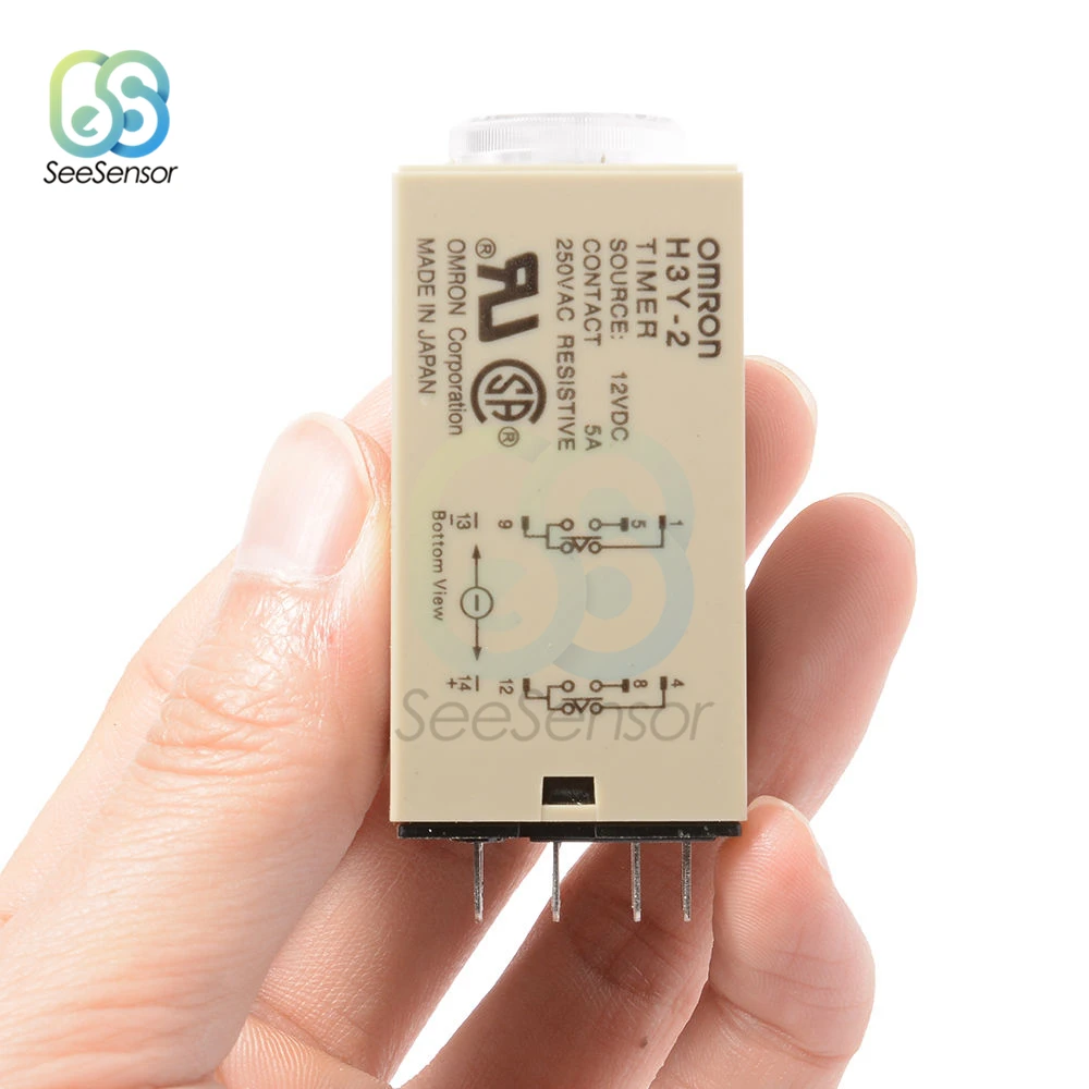 Стандартное реле времени задержки 12 В постоянного тока базовое гнездо PYF08A 0 30