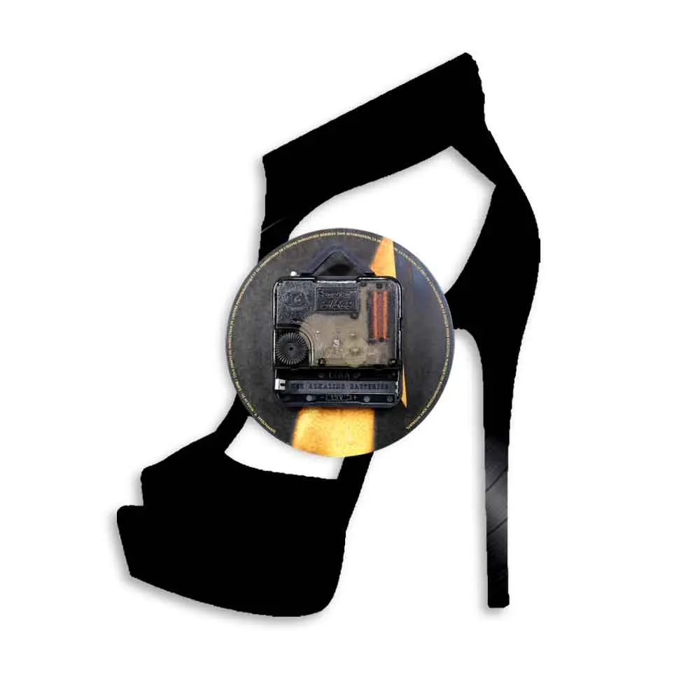 Классические черные дизайнерские настенные часы на высоком каблуке модные для