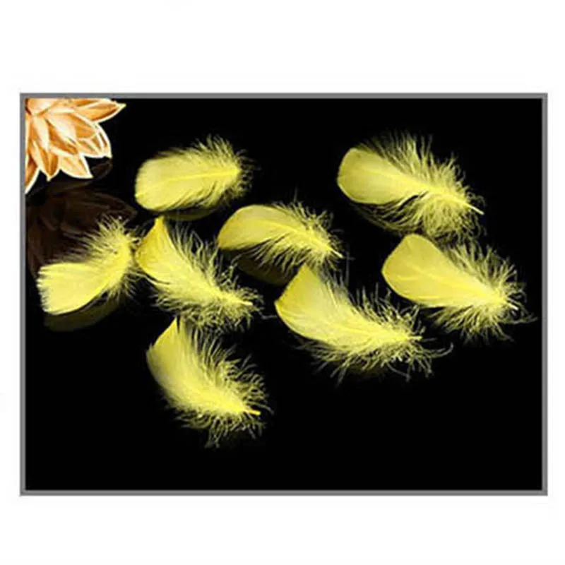 yellow Природные Перья 100 шт/Lot7-10cm маленькие плавающие гусиные перья красочные перья, пух для украшения паров ремесла - Цвет: yellow