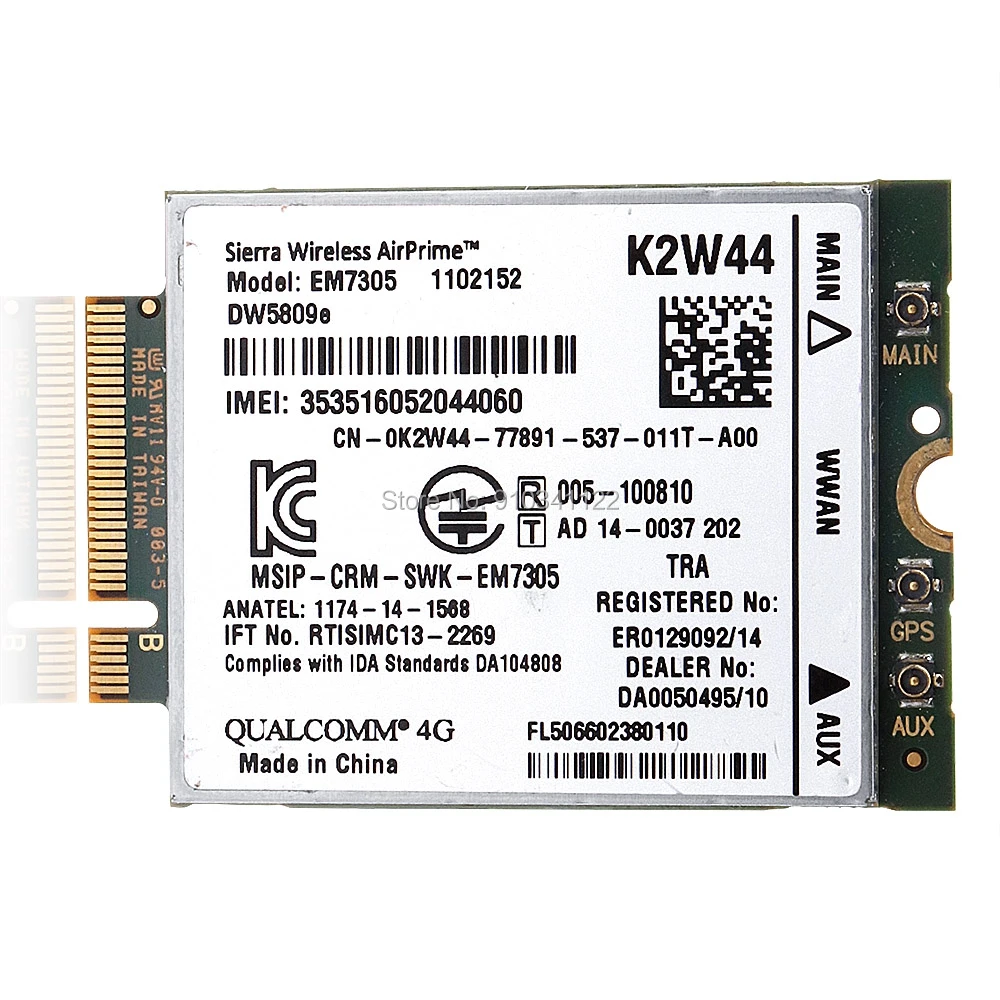 DW5809e K2W44 для Sierra Wireless Airprime EM7305 M.2 4G 100M LTE WWAN карта модуль Dell E7450 E7250/7250 E5550/5550