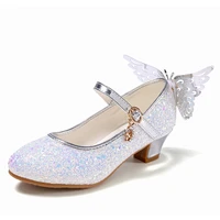 childrens leather shoes pupils princesses high heels girls diamond sequins sweet girls single shoes