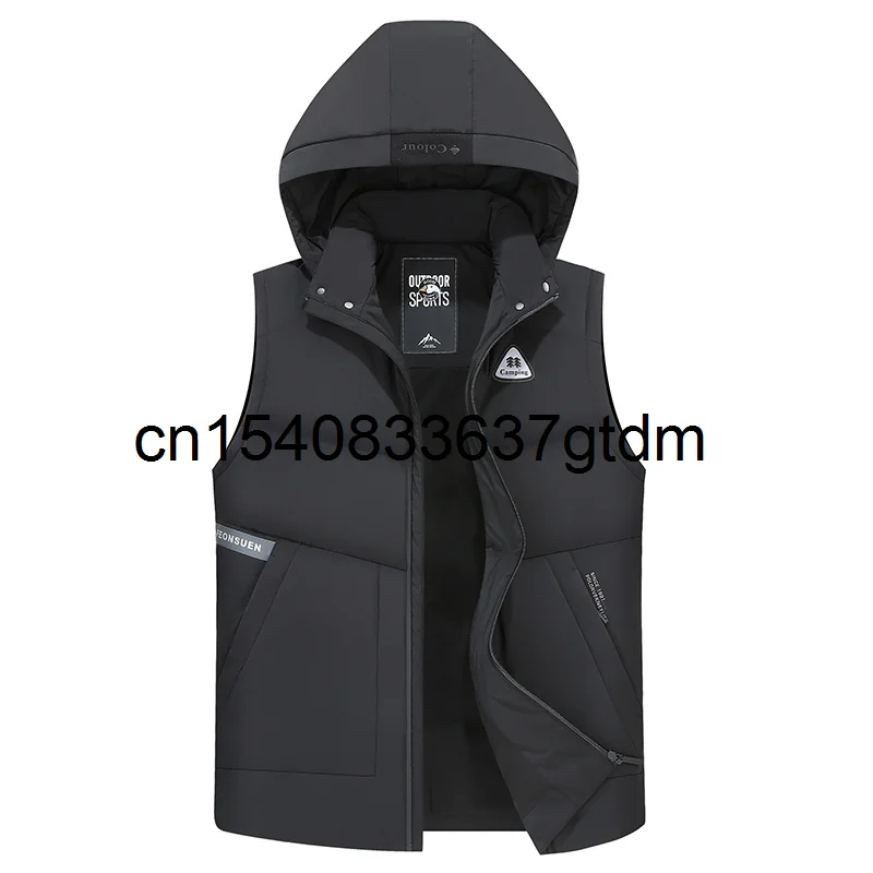 

Мужской пуховик с капюшоном, куртка большого размера со съемным рукавом и воротником-стойкой, Осень-зима 2021