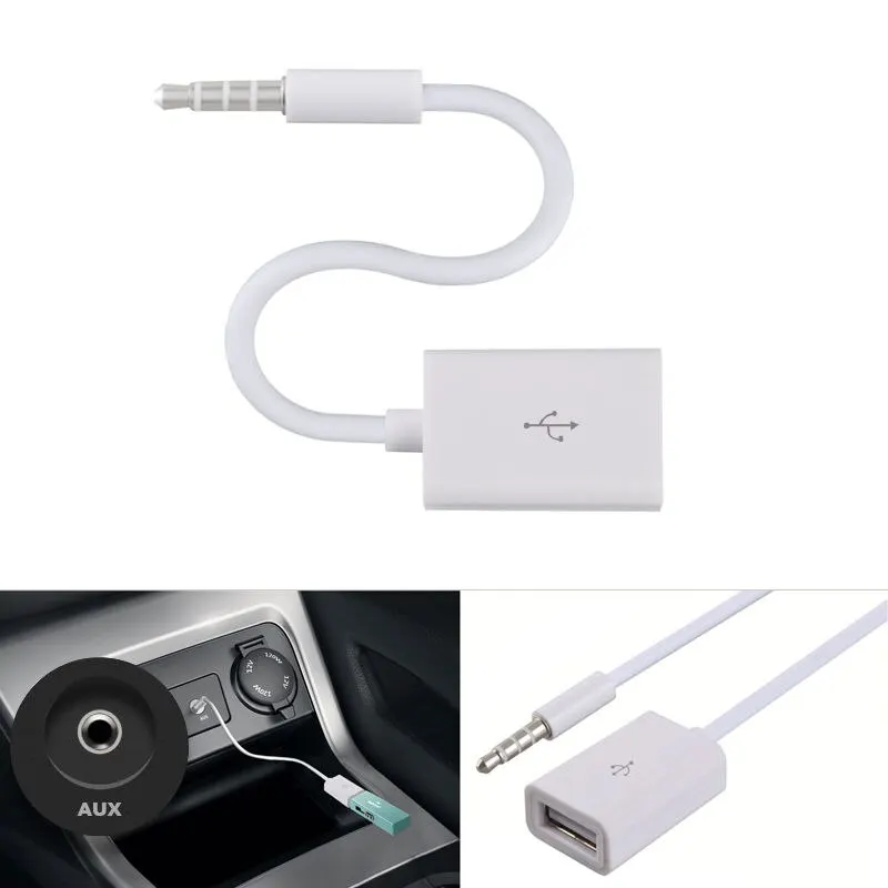 12 В USB 2 0 мама к MP3 DC 3 5 мм штекер AUX аудио разъем преобразователь кабель шнур с