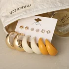 Новинка 2021, акриловые Жемчужные бабочки, Женские Ювелирные изделия, бриллиантовые шипованные серьги в форме цветка звезды, набор сережек c-типа