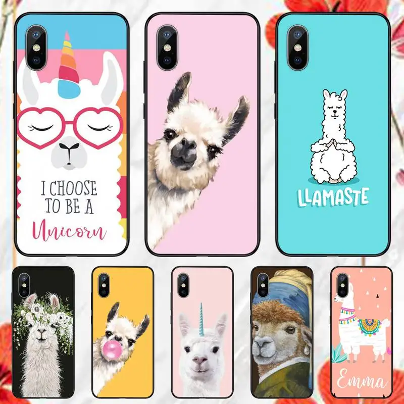 

cute lamas Alpaca animals Phone Case for iPhone 11 12 pro XS MAX 8 7 6 6S Plus X 5S SE 2020 XR mini Funda