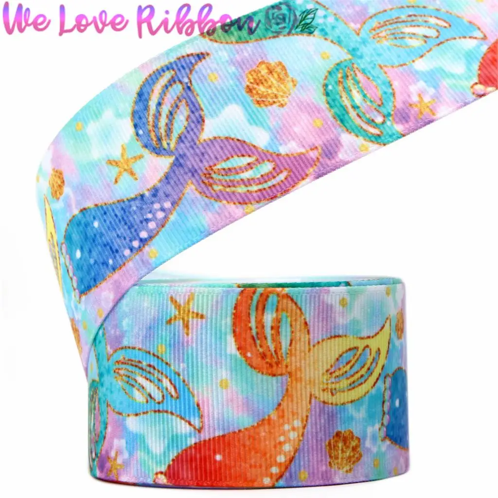 16 мм 75 мультфильм хвост русалки серии милый КИТ фиолетовый Raibow напечатанные