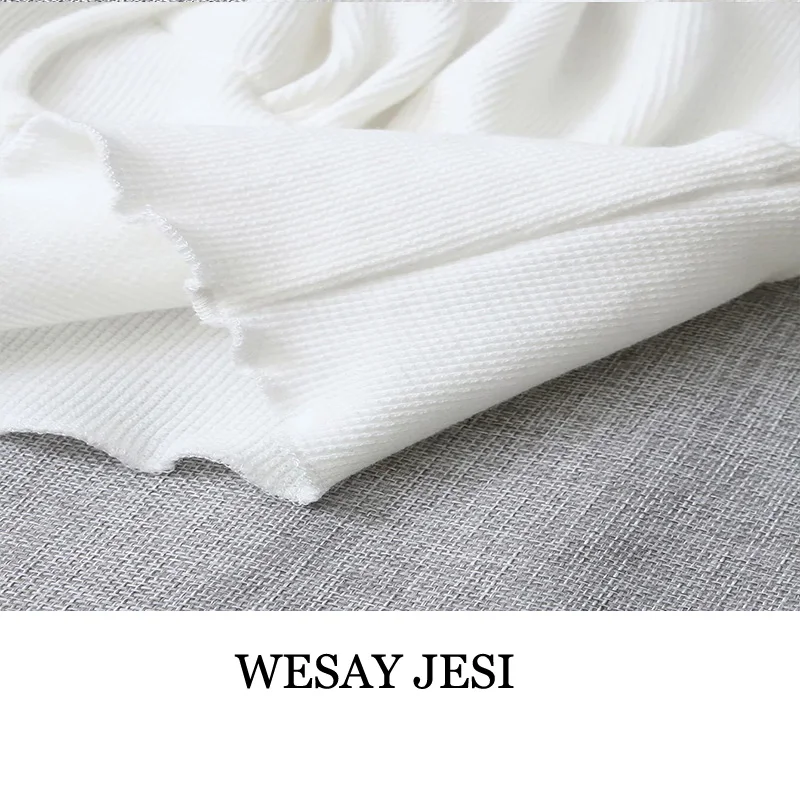 

WESAY JESI 2021 Summer New Ladies Knot Type Sling Top Without Chest Pad Ultra Short Umbilical Drawstring Neck Bow