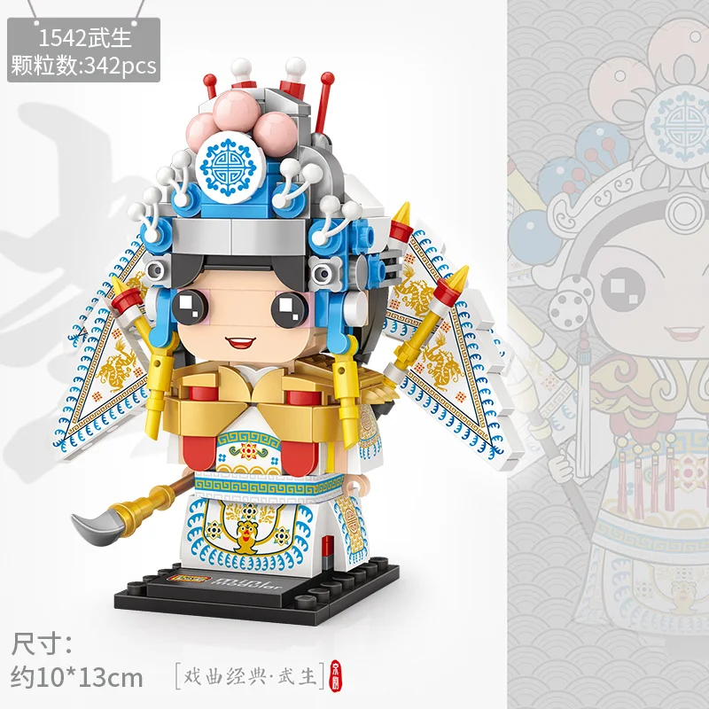 Конструктор для детей Лоз мини-блоки голов Пекинской оперы национальная