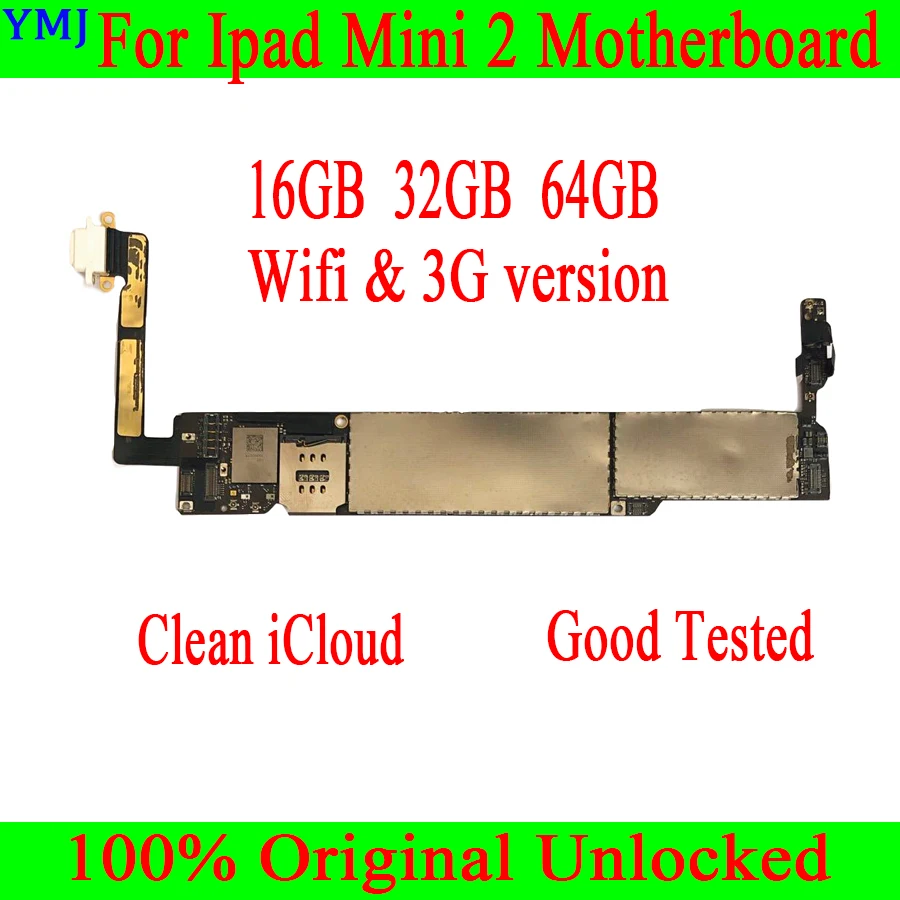 Оригинальная разблокированная материнская плата для Ipad mini 2 WIFI /WIFI + версия 3G с