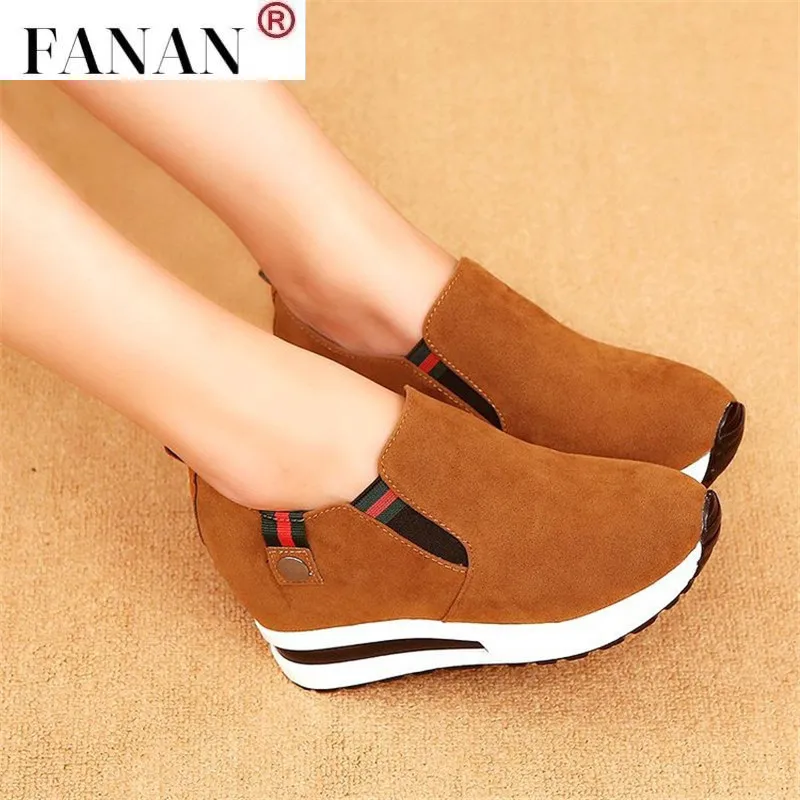 

2021 Hot Flock New High Heel Lady Casual black/ 3CM Women Sneakers Leisure Platform Shoes Breathable Height Increasing Shoes