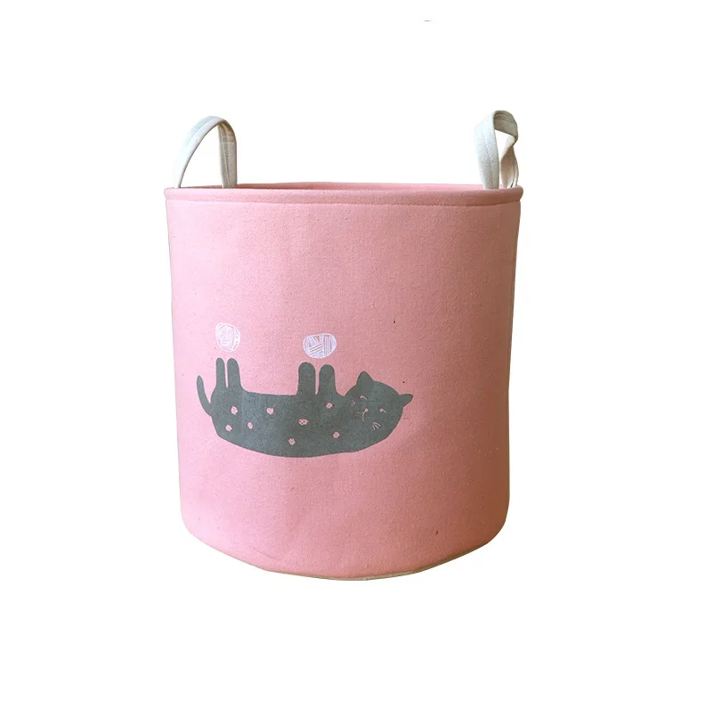 Для организации домашнего хранения корзина для белья из хлопка и льна складная