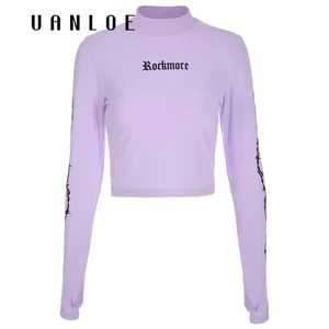 Женская водолазка с длинным рукавом bts, укороченная облегающие худи с принтом, Осенний сексуальный пуловер в уличном стиле