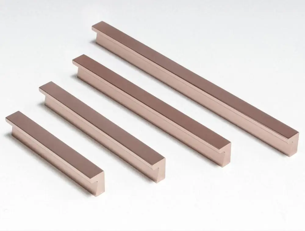 Скрытая класса люкс из розового золота шкаф Кухня дверные ручки обуви ручка для