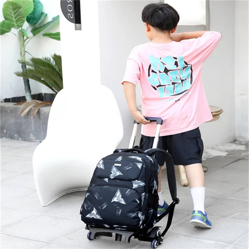 Travel Luggage Bags for kid Boy's Trolley School Backpack Wheeled bag for School Trolley bag On wheels School Rolling backpacks