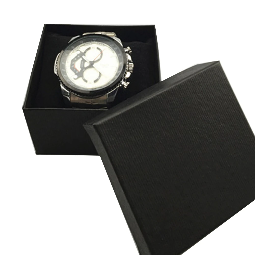 Прямая поставка квадратный картонный чехол для хранения ювелирных часов и