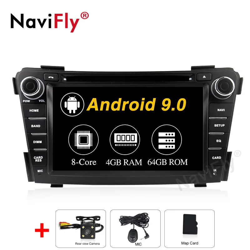 4 Гб+ 64 ГБ Android 9,0 авто gps навигация для HYUNDAI I40 2011- автомобильный dvd радио головное устройство мультимедийный плеер - Цвет: 4GB-64GB-Camera