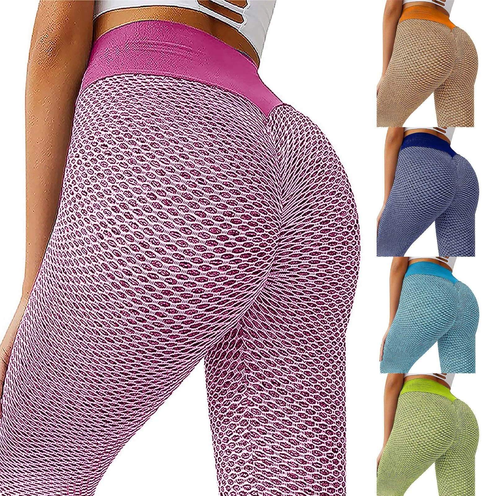 

Pink Women's Tights Women's Panties Push Up Women's Tights Leisure Work Fitness High Waist Tights Women's Trousers Elastic -