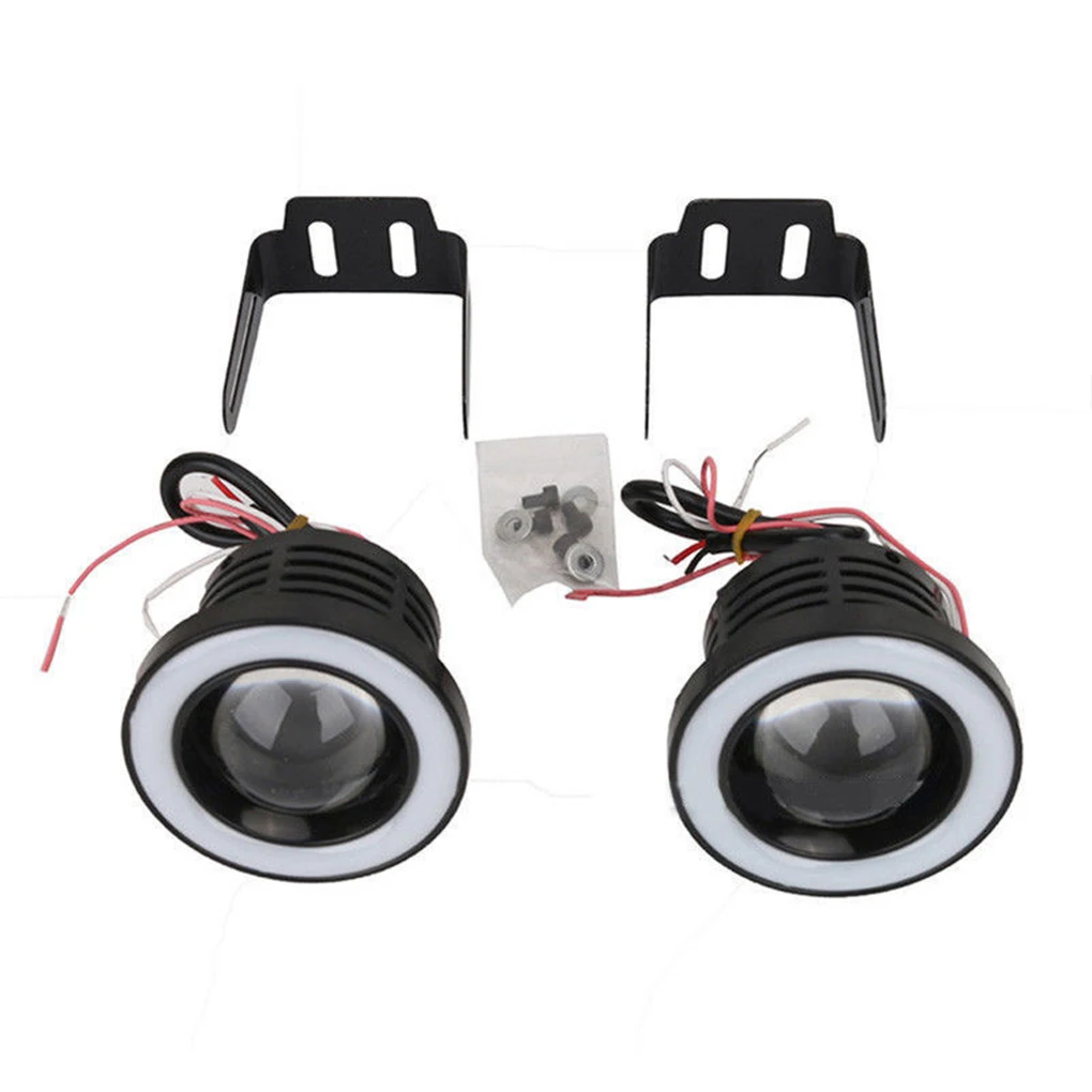 

1 Pair 3inch White Red Blue Light Car Angel Eye COB Halo Ring LED Projector Lamp Fog Driving Light