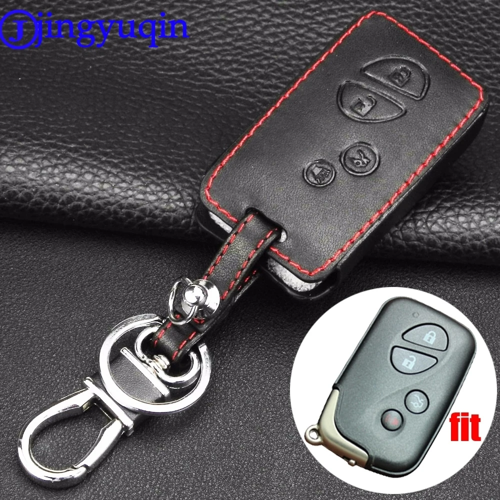 

Jingyuqin пульт дистанционного управления 4 кнопки кожаный чехол для ключа автомобиля Стайлинг для Lexus GX LX RX HYQ14ACX Smart Key