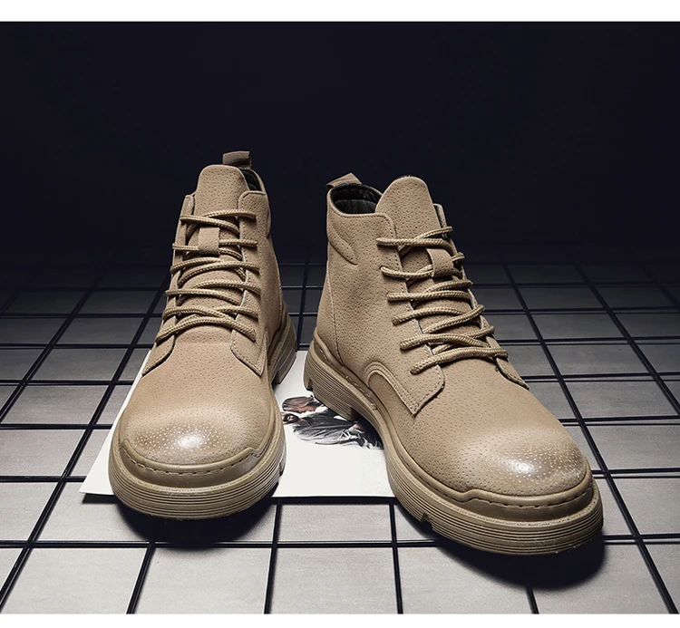 Настоящие новые Брендовые мужские ботинки; Martens; теплая зимняя обувь; мужские мотоциклетные ботильоны; doc martins; сезон осень-зима; мужские оксфорды