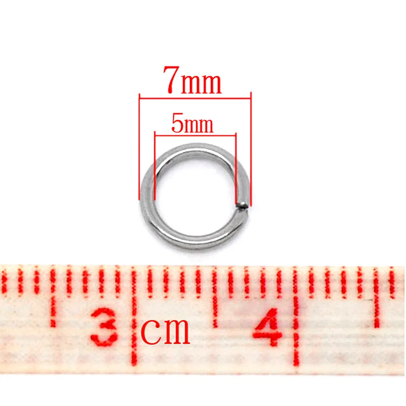 300Pcs Stainless Steel 7mm Jewelry Findings Open Single Loops Jump Rings & Split Ring For jewelry Making DIY Accessories | Украшения и