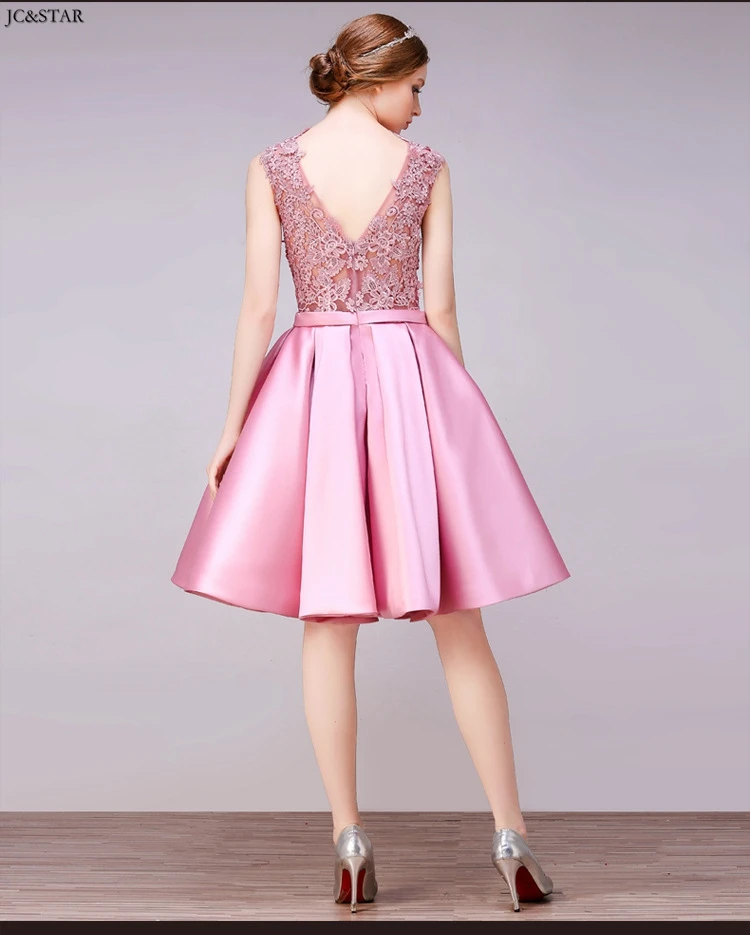 Пыльно-розовое шампанское красное для подружек невесты короткое атласное