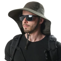 fisherman hat waterproof breathable with fasten strap summer sun men women boonie neck flap hat for outdoor