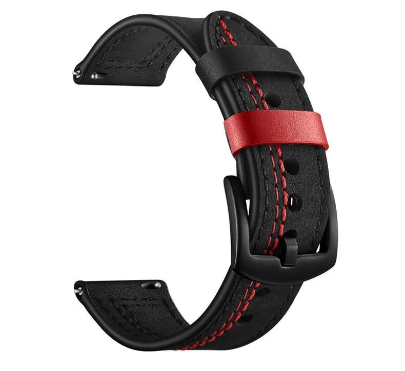 22 мм ремешок из натуральной кожи для samsung gear S3 Frontier galaxy watch 46 мм huawei gt watch 2 band amazfit GTR 47 мм браслет