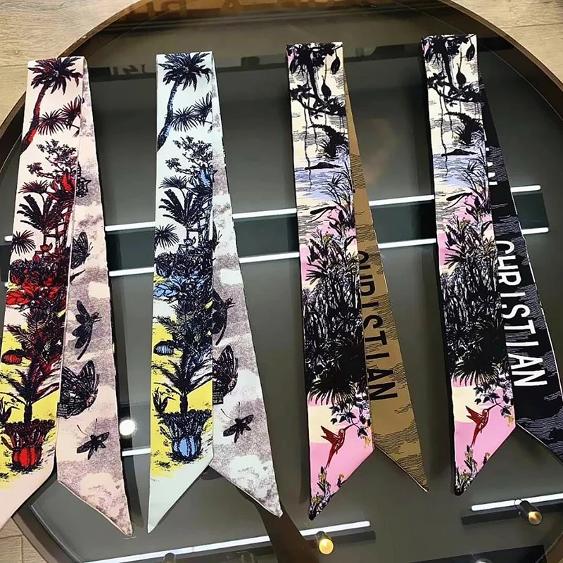 

Luxury brand imitation silk twill love pattern scarf streamer headscarf headband headband ladies headband WJ20082