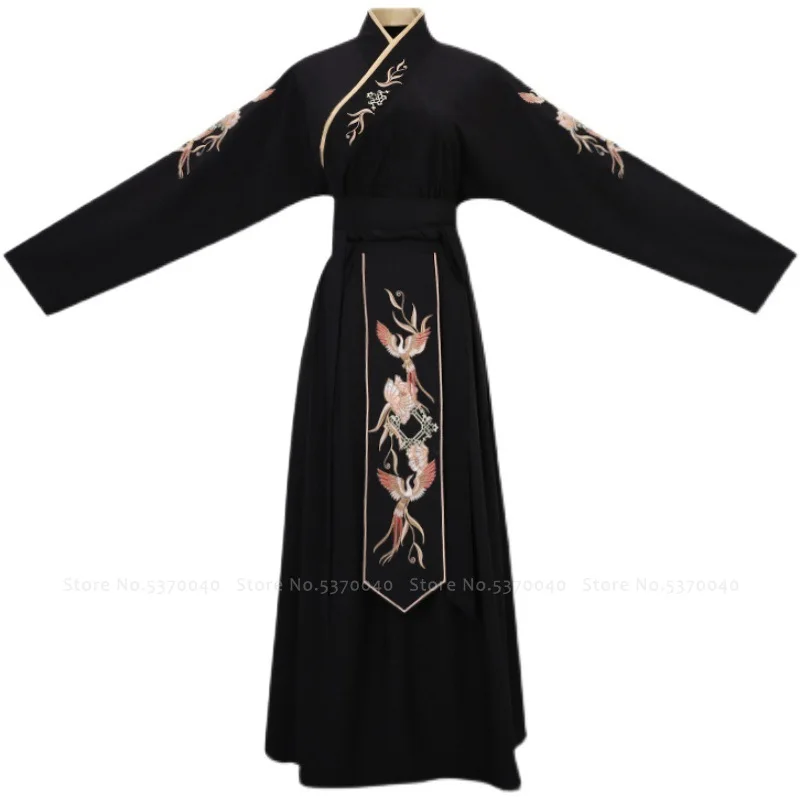 Hanfu халат для мужчин Традиционный китайский стиль журавль вышивка платье Топ