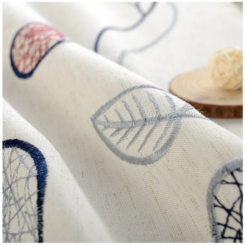 

Modern Garden American-Style Village Cotton Linen Embroidery Curtains For Living Dining Room Bedroom