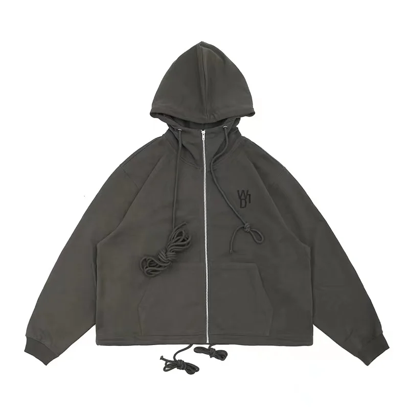 

Glow-in-the-dark bear loose hoodie jacket zipper hoodie for men and women