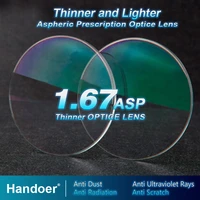 index 1 67 anti radiation protection optical single vision lens aspheric anti uv prescription lenses2pcs of lenses