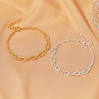 Женский толстый браслет-цепочка с узлом, минималистичные золотистые и Серебристые аксессуары в стиле панк, металлическая цепочка, модные ювелирные украшения, новинка 2020