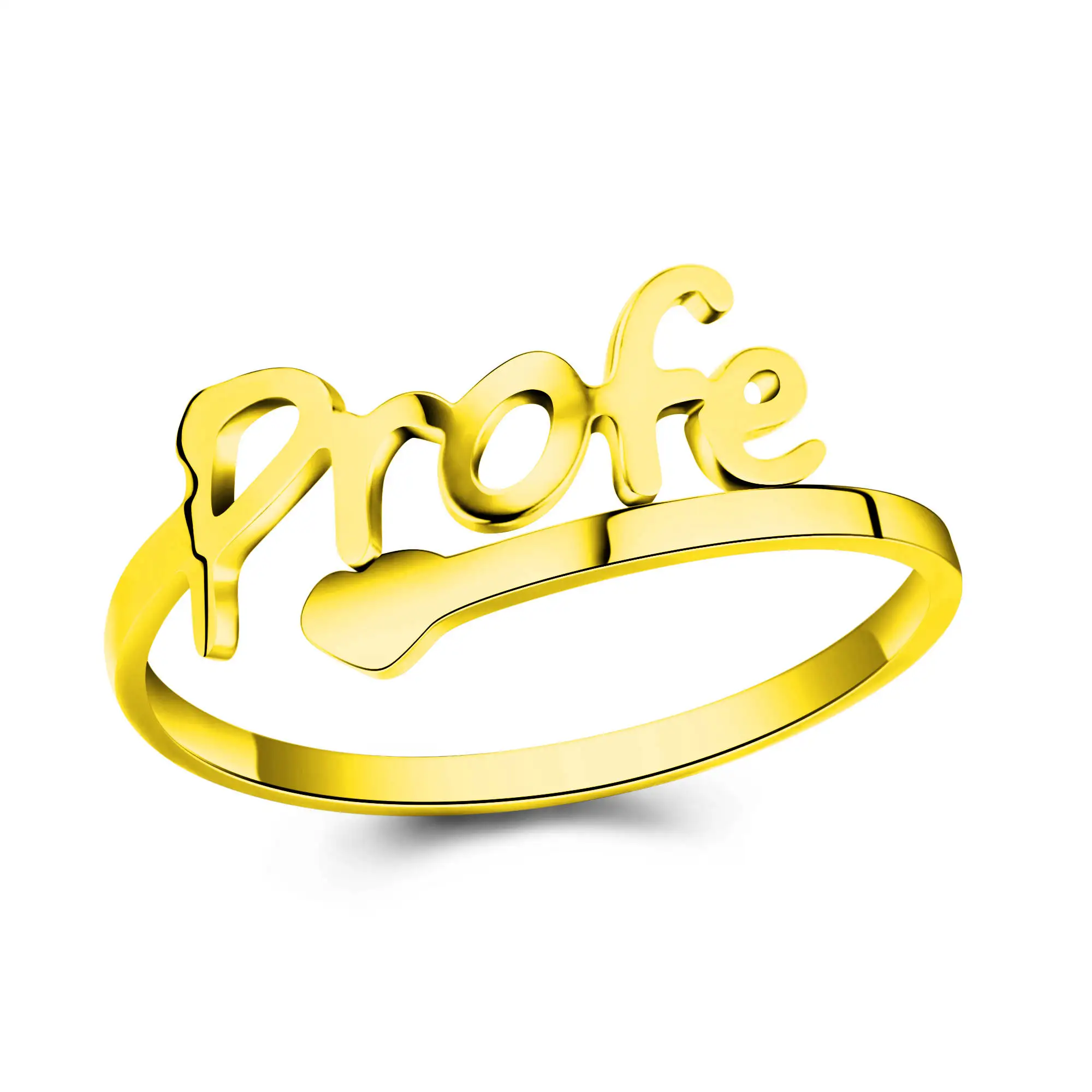 Profe gold SKQIR серебряное Регулируемое Кольцо Love MAMA 4 цвета 316L кольца из нержавеющей стали женские ювелирные изделия подарок на день рождения матери - Цвет основного камня: Profe gold