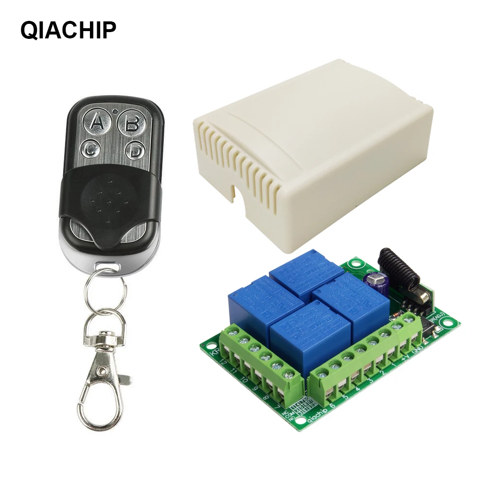 QIACHIP DC 12V 4CH RF реле беспроводной пульт дистанционного управления 433 92 МГц
